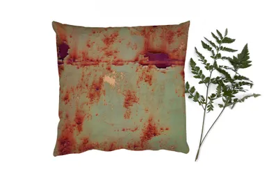 Produktbild von MuchoWow® Zierkissen Sofakissen Wohnzimmer Dekokissen 45x45 cm Vintage - Rost - Eisen - Schlafpolster - Polster für das Sofa