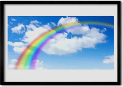 Produktbild von Bild 70x50 MDF-Rahmen Wandkunst Regenbogen-Himmel-Wolken Natur
