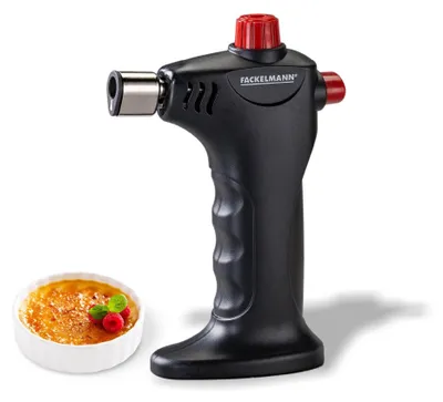 Flambeerbrander, verstellbar, schwarz, 10 cm, mit Gasregelung