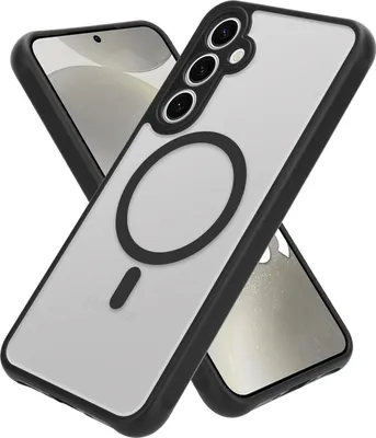 Obrázek produktu pro Pouzdro Cadorabo pro Samsung Galaxy S24 v černé barvě kompatibilní s MagSafe - Hybridní ochranné pouzdro se silikonovými okraji z TPU a robustní zadní stranou