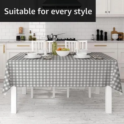 Obrázek produktu pro Šedý ubrus ze 100 % polyesteru, 132 x 228 cm
