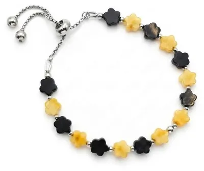 Produktbild von BEYSTON Bernsteinarmband mit Blüten, Honig & dunkler Bernstein, KI-generiertes Bild