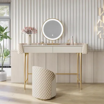 Image de Coiffeuse Beige De Luxe Chambre Design Commode JVmoebel