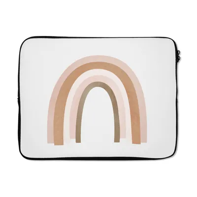 Produktbild von MuchoWow® Laptop Hülle 17 Zoll Laptoptasche Abstrakt - Kunst - Regenbogen - Muster - Zipper - Schutzabdeckung