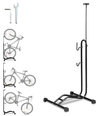 Zdjęcie produktu dla Ikodm Pionowy bagażnik rowerowy, uniwersalny, szerokość opony 7 cm, 74–117 cm, regulowany, do użytku wewnątrz