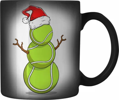 Produktbild von Trendation - Tennis Weihnachten Farbwechsel Zauber-Tasse Geschenk Tennisspieler Geschenkidee Trainer Coach (Schwarz)