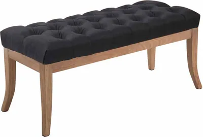 Produktbild von CLP Sitzbank Ramses Stoff antik-hell mit hochwertiger Polsterung schwarz Größe 100 cm
