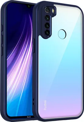 Produktbild von Hülle für Xiaomi Redmi Note 8 Transparente Rückseite TPU Bumper Stoßfest Handyhülle Blau
