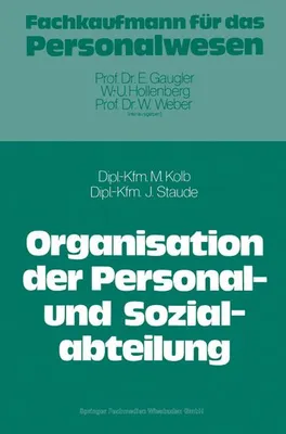 Produktbild von Die Organisation der Personal- und Sozialabteilung