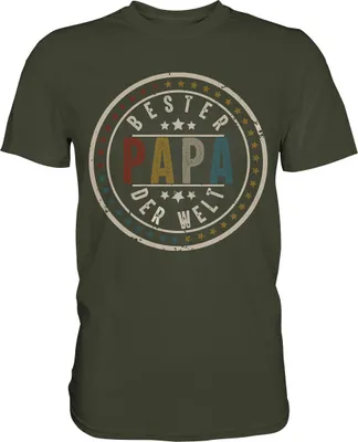 Produktbild von Bester Papa der Welt Vatertag Geschenk Vintage Vater T-Shirt – Urban Khaki / XXL