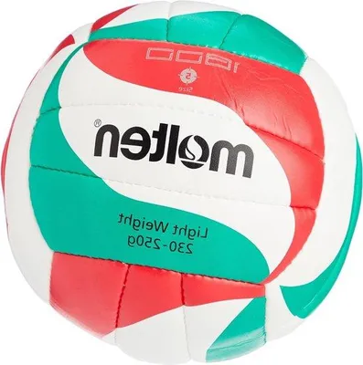 Productafbeelding van Famanu Volleybal, synthetisch leer, wit, rood, groen, maat 5 - Officiële sportbal