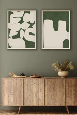 Produktbild von Wallity, Dekoratives Gerahmtes MDF Gemälde (2 Stück), 50 x 70 cm | 100% MDF (3 mm), Rahmen: 100% MASSIVHOLZ (2,5 cm) | Stilvolle Wanddekoration für jedes Zuhause.