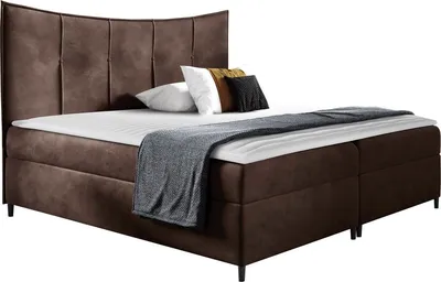 Produktbild von MIRJAN24 Boxspringbett Bergamo, Doppelbett mit zwei Bettkästen für die Bettwäsche, Ehebett mit Topper und Kopfteil (Fresh 4, Größe: 140x200 cm)