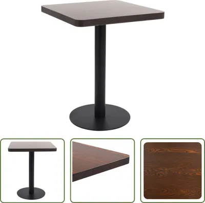 Image de The Living Store Table de bistrot marron foncé 60x60 cm MDF
