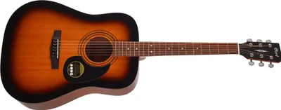 Acoustic guitar on a white background.