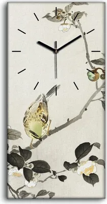 Produktbild von Wandbild Leinwand Bilder Wanduhr 30x60 Malerei Asiatischer Zweig Tier Vogel - schwarze Hände