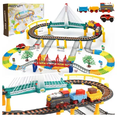 Immagine prodotto di Malplay treno elettrico 212 elementi Binario grande con ponte Binario sopraelevato Binario sotterraneo