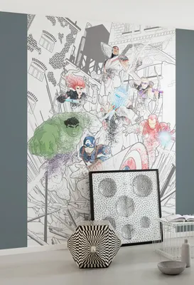 Produktbild von Komar Vlies Fototapete "Avengers Attack" - Größe: 200 x 280 cm (Breite x Höhe) - 4 Bahnen