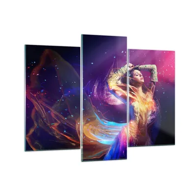 Produktbild von Bilder auf glas - Schönheit Disco Mode Make-up - 130x100cm - Glasbilder - Wandbilder - Kunstdruck - zum Aufhängen bereit - Wanddekoration aus Glas - Glas Bilder - Wandbild auf Glas - GCB130x100-2143