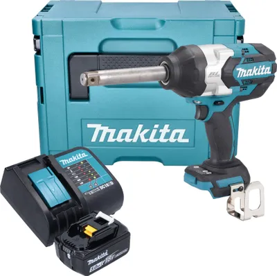 Obrázek produktu pro Makita DTW 1005 ST1J akumulátorový rázový utahovák 18 V 1360 Nm 3/4" bezkartáčový + 1x akumulátor 5,0 Ah + nabíječka + Makpac