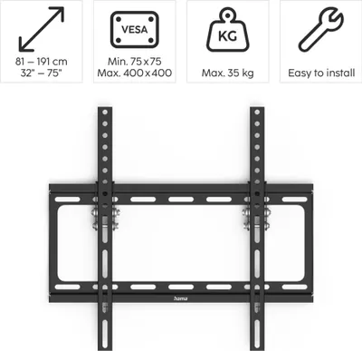 Immagine prodotto di Supporto a parete per TV TILT, 191 cm (75"), nero (00118069)