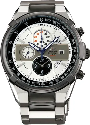 Produktbild von ORIENT FTT0J003W0 Herrenuhr Chronograph Tachymeter Aviator Weiß Grau