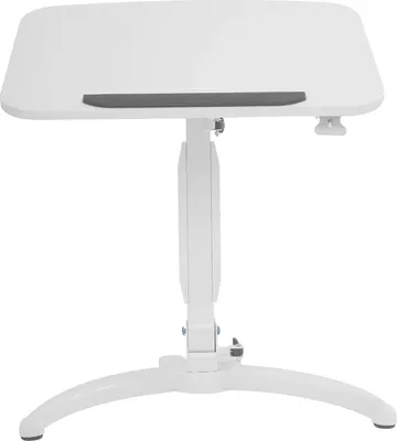 Produktbild von Rollbarer Laptop-Tisch - Höhenverstellbarer Stehschreibtisch - Neigung 15–90° - Platte 52×70 cm - Höhe 75–110 cm - Traglast 2,5 kg - MDF - Weiß
