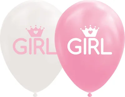 Immagine prodotto di Palloncini Figlia Rosa Bianco 30 cm, 8 pz.