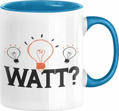 Produktbild von Elektriker Tasse Geschenk Watt Spruch Männer Elektrik Kaffee-Becher (Blau)