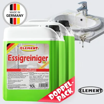 Produktbild von Element Essigreiniger | 20 Liter | Combo | Gastro Sanitär | Allzweckreiniger | Entkalker Badreiniger | Konzentrat