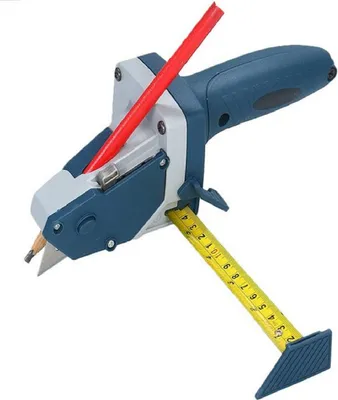 Produktbild von Professioneller Trockenbauschneider mit Maßband - Blau KP36883