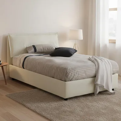 Imagen del producto de Arnaldo - Cama de Plaza y Media, Beige, Desenfundable Hecho en Italia