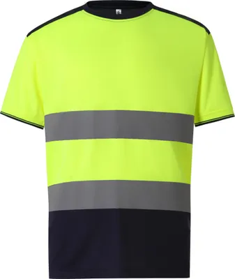 Produktbild von YOKO HVJ400 | Hi-Vis Two-Tone T-Shirt S bis 3XL - Farbe: Hi-Vis Yellow/Navy - Größe: 3XL