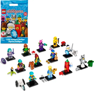 A collection of LEGO Minifigures Series 22, displayed with their packaging.