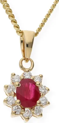 Produktbild von Rubin Anhänger Gold 585 Brillanten JL10-02-0247 JuwelmaLux