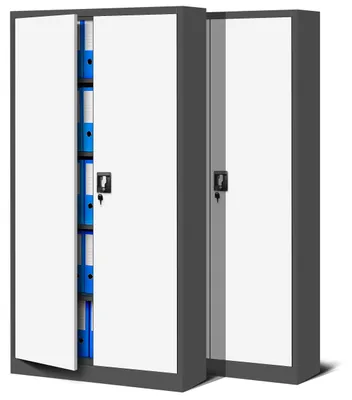 Zdjęcie produktu dla 2x Szafa biurowa C001 Szafa aktowa Szafa magazynowa Szafa wielofunkcyjna Szafa metalowa 4 półki Malowanie proszkowe 185 x 90 x 40 cm antracytowo-biały