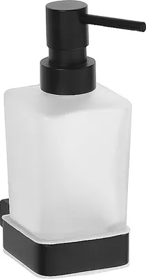 Produktbild von BERO Glasseifenspender Messing Schwarz 65x150x120 mm, 250 ml für Bad & Küche >> zum Bohren