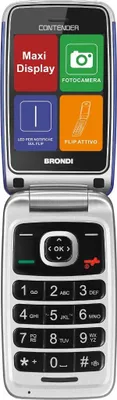 Immagine prodotto di Brondi Contender telefono per anziani doppia SIM 3" tasti grandi blu a conchiglia