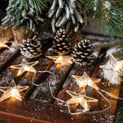 Produktbild von esotec Solar Deko-Lichterkette mit 30 LED-Sternchen Weihnachtsbaum 102578
