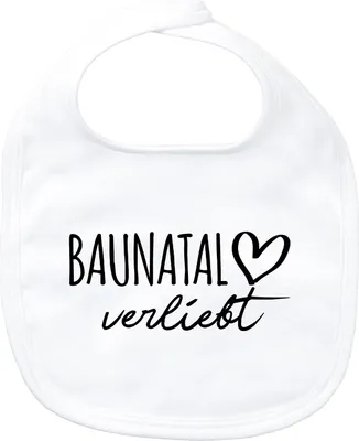 Produktbild von Huuraa Baby Lätzchen Baunatal verliebt White Klettverschluss Baumwolle Latz Geschenkidee