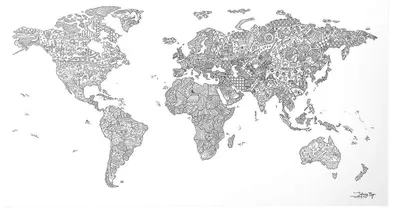 Produktbild von Awesome Maps Coloring Karte Grau  Grau One Size