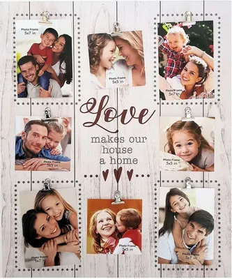 Produktbild von Bilderrahmen Holzoptik 64x54cm Memoboard Fotowand Memowand Wandbild Bilderhalter