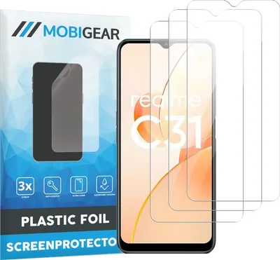 Produktbild von Mobigear Realme C31 Displayschutz Schutzfolie - Hüllenfreundlich (3er Pack)