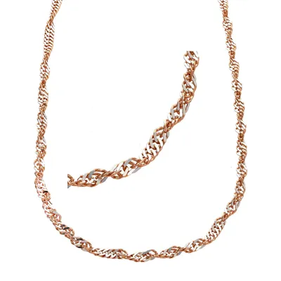 Produktbild von Damen Collier Singapur echt Silber 925 in bicolor rose' 45 cm