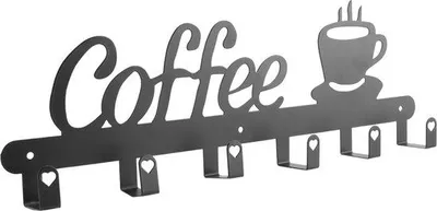 Image de Support mural Unyqoos® pour tasses à café – Étagère murale pour ranger les tasses à café, design moderne, présentoir robuste pour tasses à café, idéal pour la cuisine et les cafés
