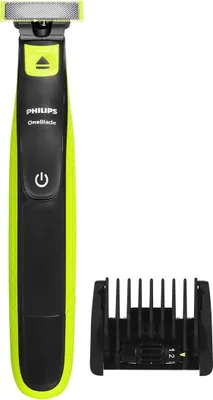 Obrázok produktu pre Philips Norelco OneBlade QP2721/20, Planžetový holiaci strojček, Čierna, Zelená, Contour-following technology, Dual protection system, Original Blade, QP210, QP220, QP230, QP610, QP620, QP410, QP420, Batérie, Zabudovaná batéria