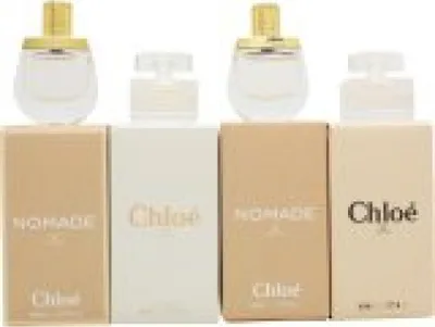 Four mini Chloe fragrances are displayed in their boxes.