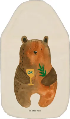 Produktbild von Mr. & Mrs. Panda Wärmekissen Bär Konfirmation - Weiß - Geschenk, Flauschige Wärmflasche, mit Bezug, gummi, Evangelisch, Gottesdienst, Teddy, Bettflasche, Kirche