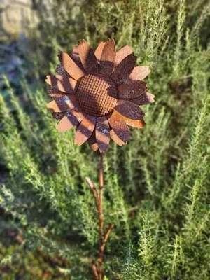 Productafbeelding van Edelrost tuinpaal, vorm van een paardenbloem