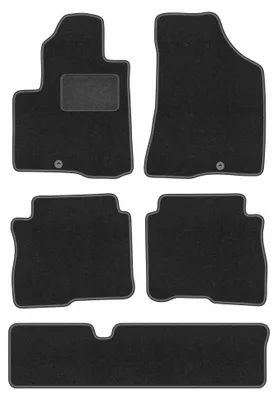 Imagen del producto de Alfombrillas de moqueta para Hyundai SantaFe II 2006-2012 (7 plazas) – juego de 5 piezas, gris grafito, a medida – Wielganizator LUX
